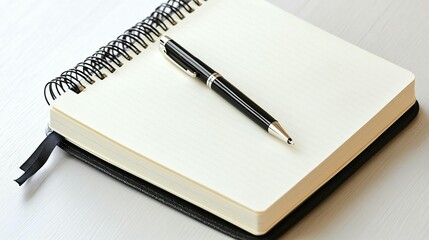 Blank notepad and pen for note taking