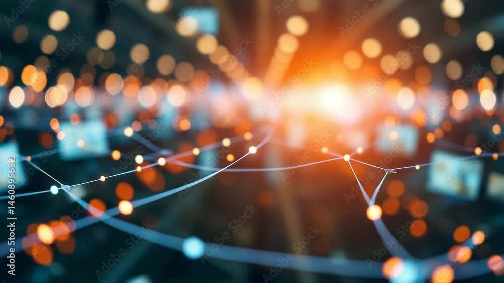 Poster digital data network connections in high speed internet technology 4k