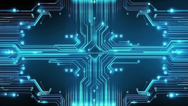 Digital Pulse: Data Stream Flowing Through Glowing Contours