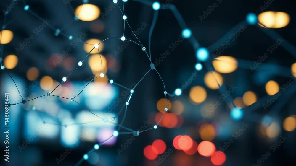 Aufkleber digital data network connections in high speed internet technology 4k