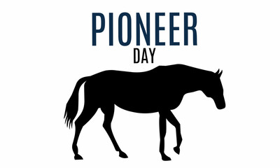 happy pioneer day with horse silhouette