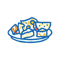 cheese platter french cuisine icon doodle illustration