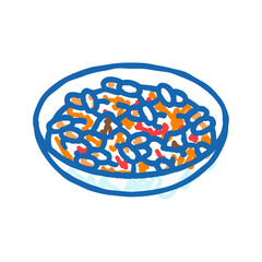 saganaki greek cuisine icon doodle illustration