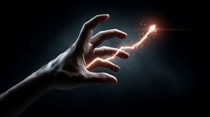 Investment hand gesture illustrating growth concept and financial progress success pathway visualization realistic hand drawing graph