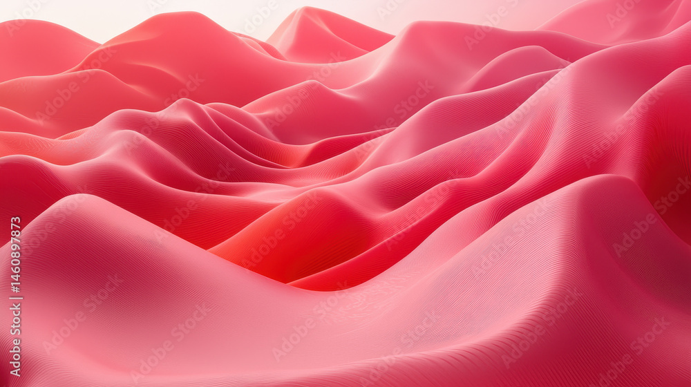 Poster a realistic 4k 3d abstract background shows undulating waves in motion from a side angle view, creat