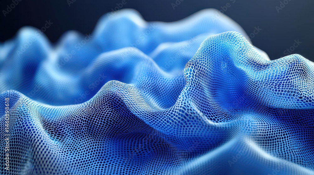  realistic 4k background shows a flowing wave structure with complex 3d rende, presented from a side 