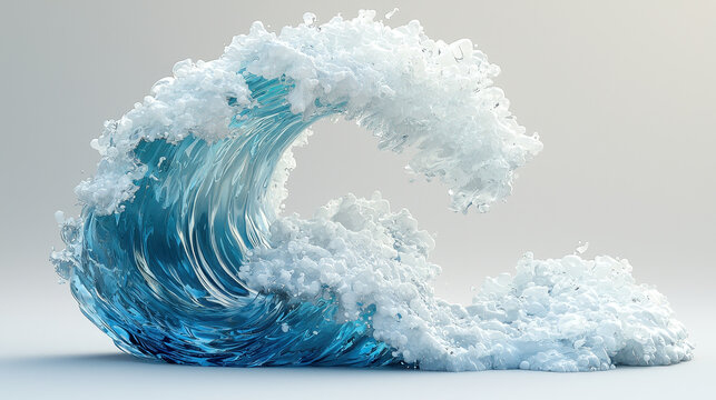 Realistic 4K 3D wave flows vividly in a dynamic display of side angle liquid motion, showcasing ocean style and a mesmerizing visual background effect.