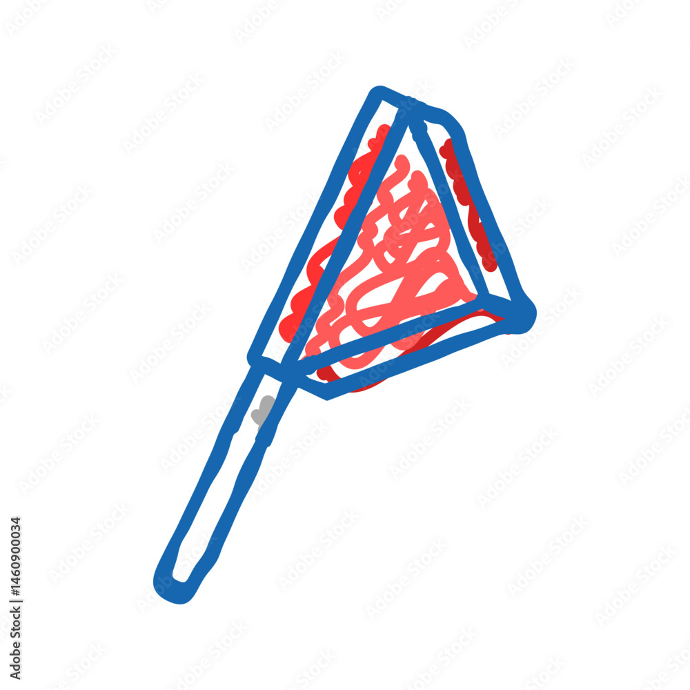 Poster flag pointer map location icon doodle illustration