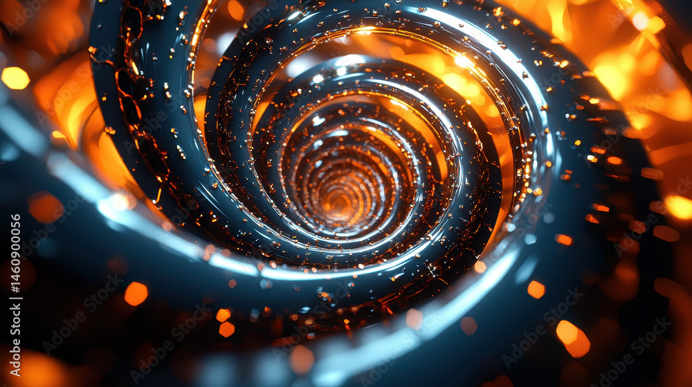 Aufkleber whical 3d background shows realistic spiral patterns with intricate details under side angle lightin