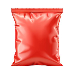 Red Packaging for Food Chips, Crackers, and Sweets Mockup Isolated on Transparent Background