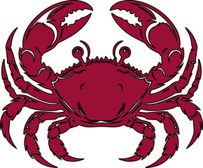 a red crab on a white background