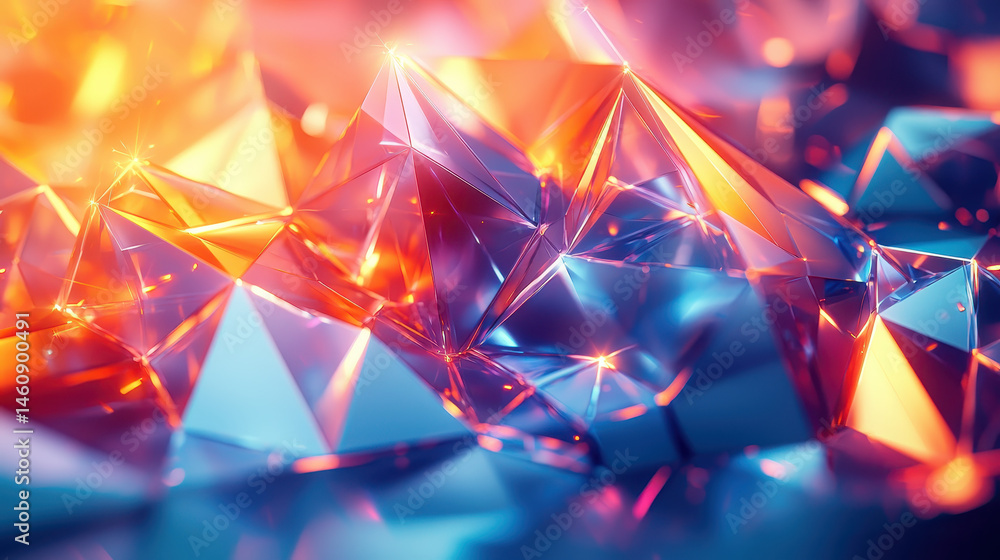 Poster a visually stunning 4k abstract background showcases a mesmerizing display of realistic 3d facets an