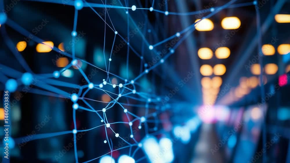 Aufkleber digital data network connections in high speed internet technology 4k