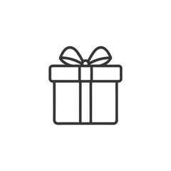gift box with ribbon line drawing