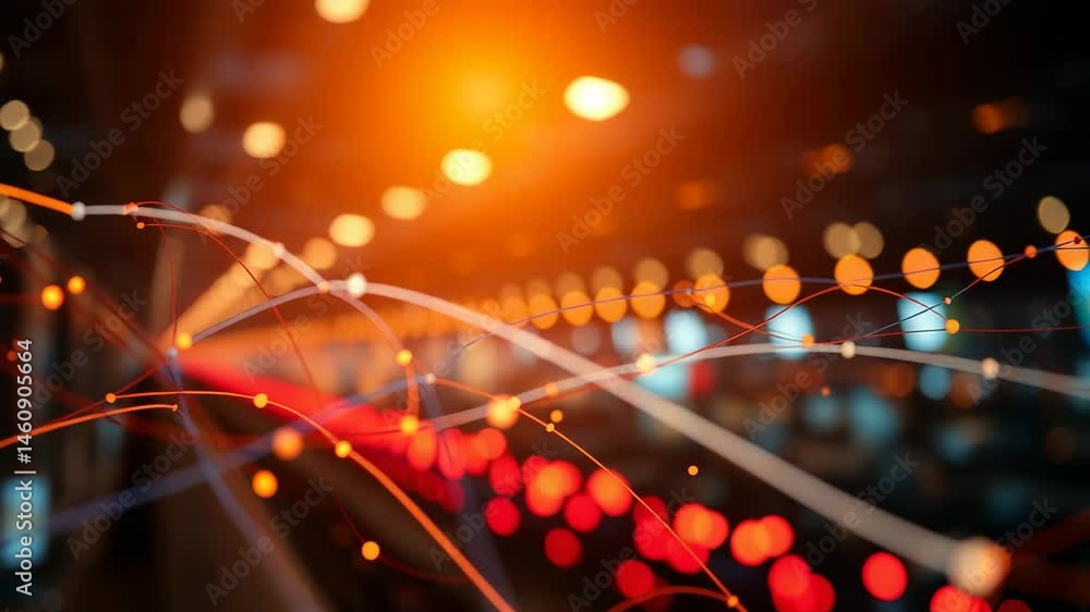 Aufkleber digital data network connections in high speed internet technology 4k