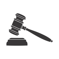 gavel and sound block black icon