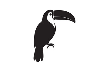 toucan silhouette  on white background