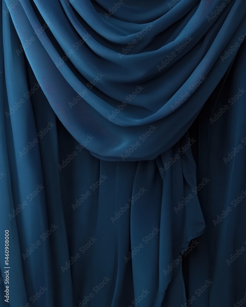 Poster elegant teal fabric draping in soft folds studio shot abstract design element luxury textile backdro