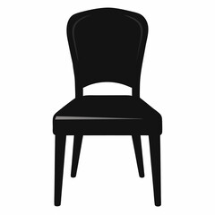 Chair black vector on white background.