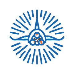 interstellar travel space exploration icon doodle illustration