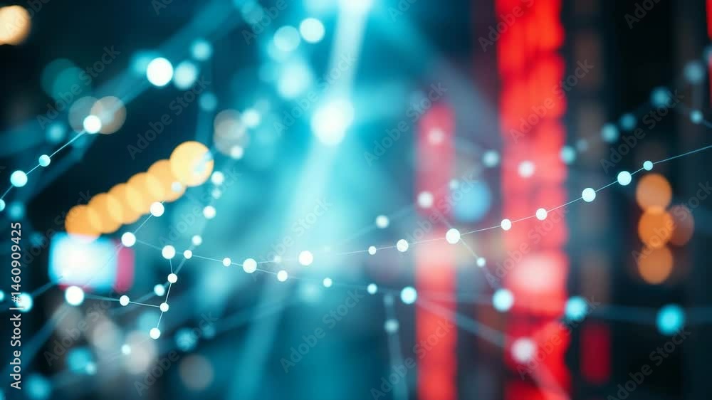 Poster digital data network connections in high speed internet technology 4k
