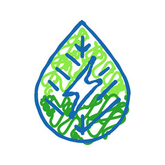 electricity biomass icon doodle illustration