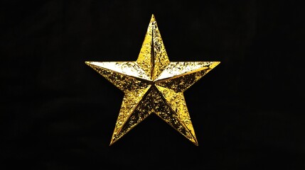 Obraz premium Gold Star Sparkling Background on Black Background. Luxurious and Radiant Design.