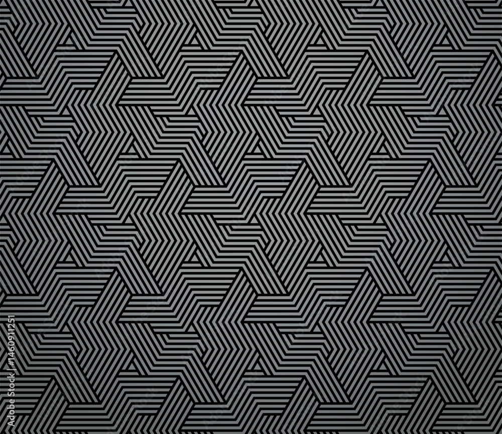 Poster abstract geometric pattern with stripes, lines. seamless vector background. gray and black ornament.