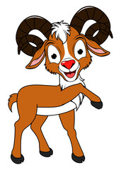 Cute Urial Animal Cartoon
