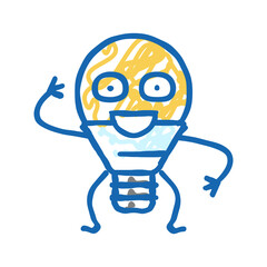 electrical socket character icon doodle illustration