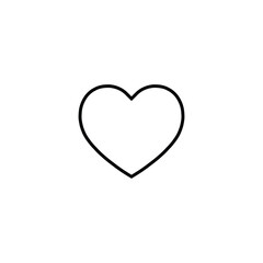 eps10 black line art heart icon or logo isolated on white background.