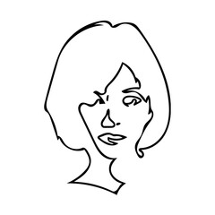 one line drawing abstract woman face