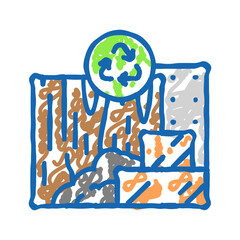 low emission materials green building icon doodle illustration