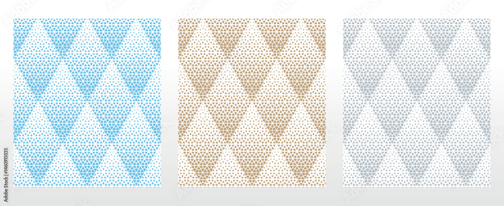 Poster Set of abstract geometric patterns. Seamless vector backgrounds. Colored ornaments Graphic modern patterns Simple lattice graphic design
