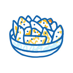 nachos mexican cuisine icon doodle illustration
