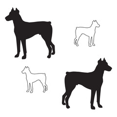 Dogs silhouette, Dogs vector, Dogs illustration, silhouette, set icon, silhouette, Dogs