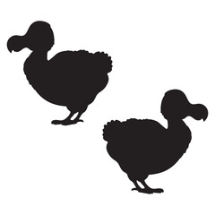 Dodo silhouette, Dodo vector, Dodo illustration, silhouette, set icon, silhouette, Dodo © AB