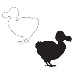 Dodo silhouette, Dodo vector, Dodo illustration, silhouette, set icon, silhouette, Dodo