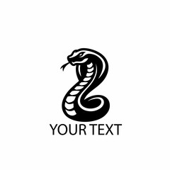 Black Cobra Snake Vector Logo Isolated on White Background