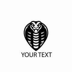 Black Cobra Snake Vector Logo Isolated on White Background