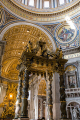 Interior of the basilica of st peter in rome italy