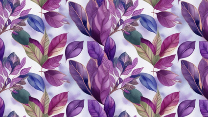 new style tropical leaves watercolor seamless pattern
