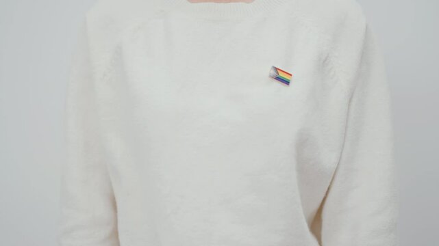 Happy pride month and LGBT or LGBTQ or LGBTQIA with rainbow flag Brooch pin for Lesbian, Gay, Bisexual, Transgender, Queer, Intersex, Non Binary, Marriage Equality Law, Pansexual and Demisexual