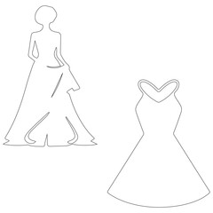 Dress silhouette, Dress vector, Dress t shart illustration, silhouette, set icon, silhouette, Dress