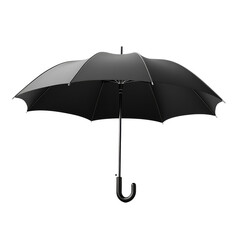 Classic Black Umbrella Open Rain Protection, cut out transparent