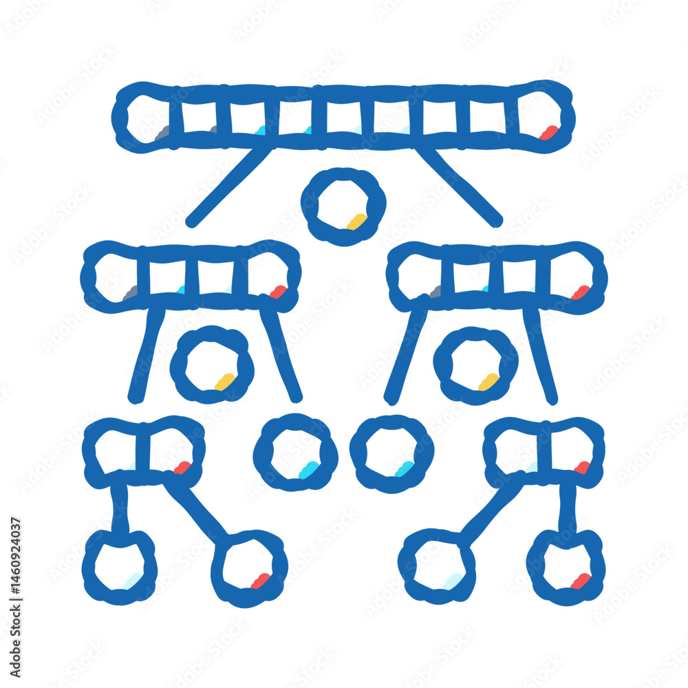 Poster quicksort algorithm icon doodle illustration