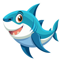 Obraz premium Vibrant colored, detailed cartoon funny Bull Shark, 3d render 