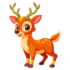 Vibrant colored,  detailed cartoon funny Deer, 3d render 