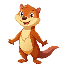 Obraz premium Vibrant colored, detailed cartoon funny Otter, 3d render 