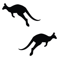 Kangaroo silhouette, Kangaroo illustration, silhouette, Kangaroo vector, set icon, silhouette, Kangaroo